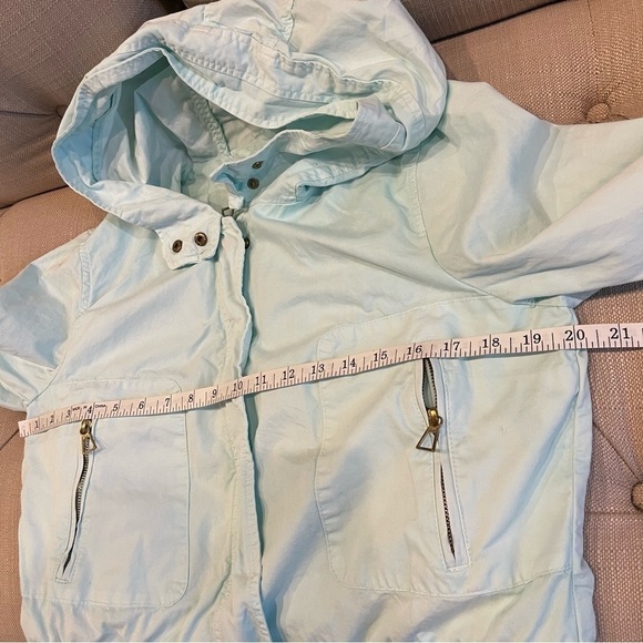 ZARA Trafaluc Mint Green Draw string Waist Spring Hooded Jacket Sz M -Sz L Label - Picture 7 of 9